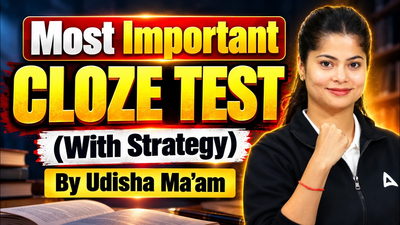 Most Important Cloze Test with Strategy | Cloze Test Tricks & Practice Questions | By Udisha Ma'am