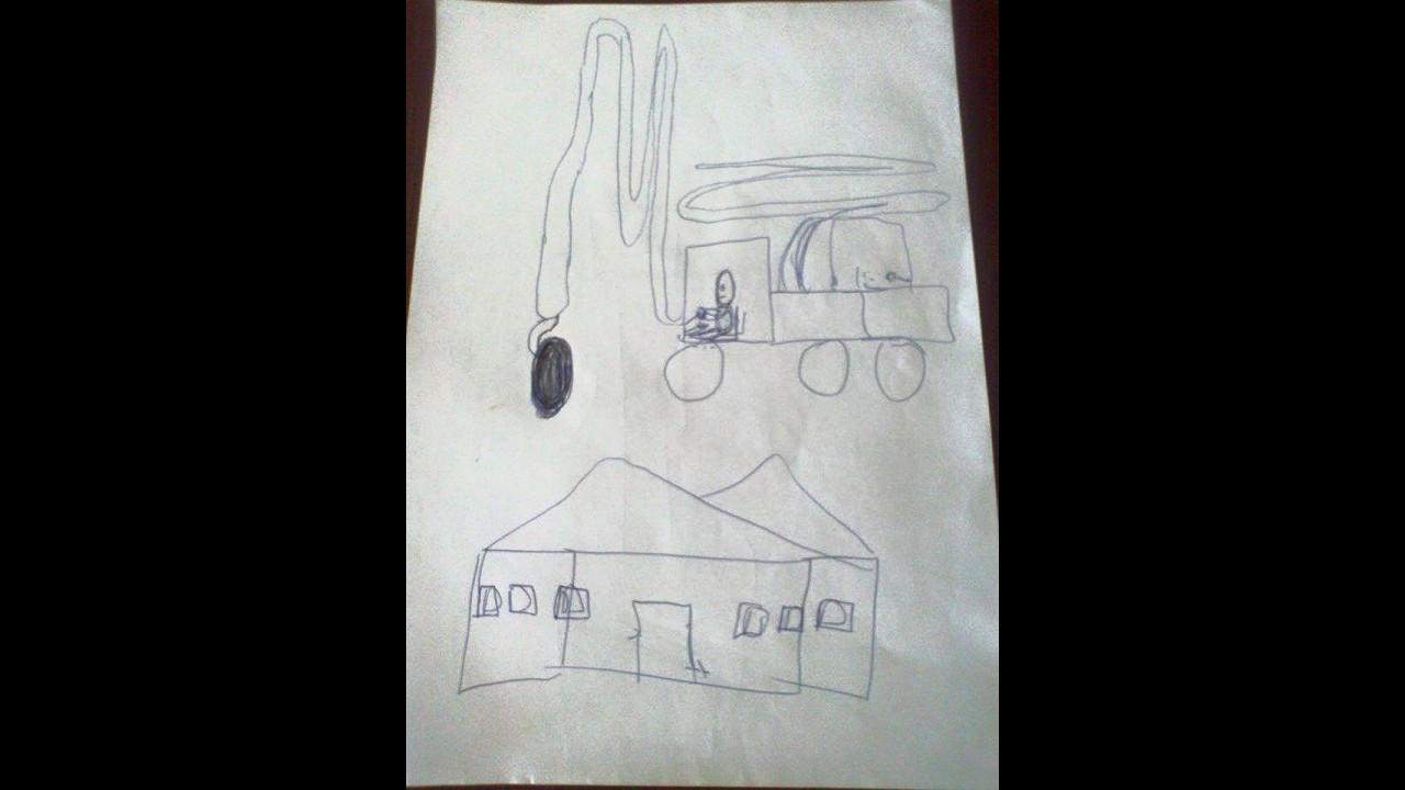 Bulldozer builder drops a giant explosive bomb at a house