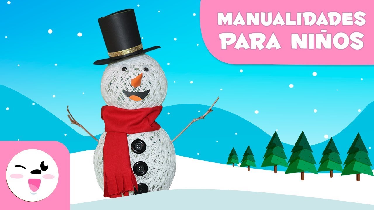 Mu&ntilde;eco de nieve - Manualidades navide&ntilde;as para ni&ntilde;os