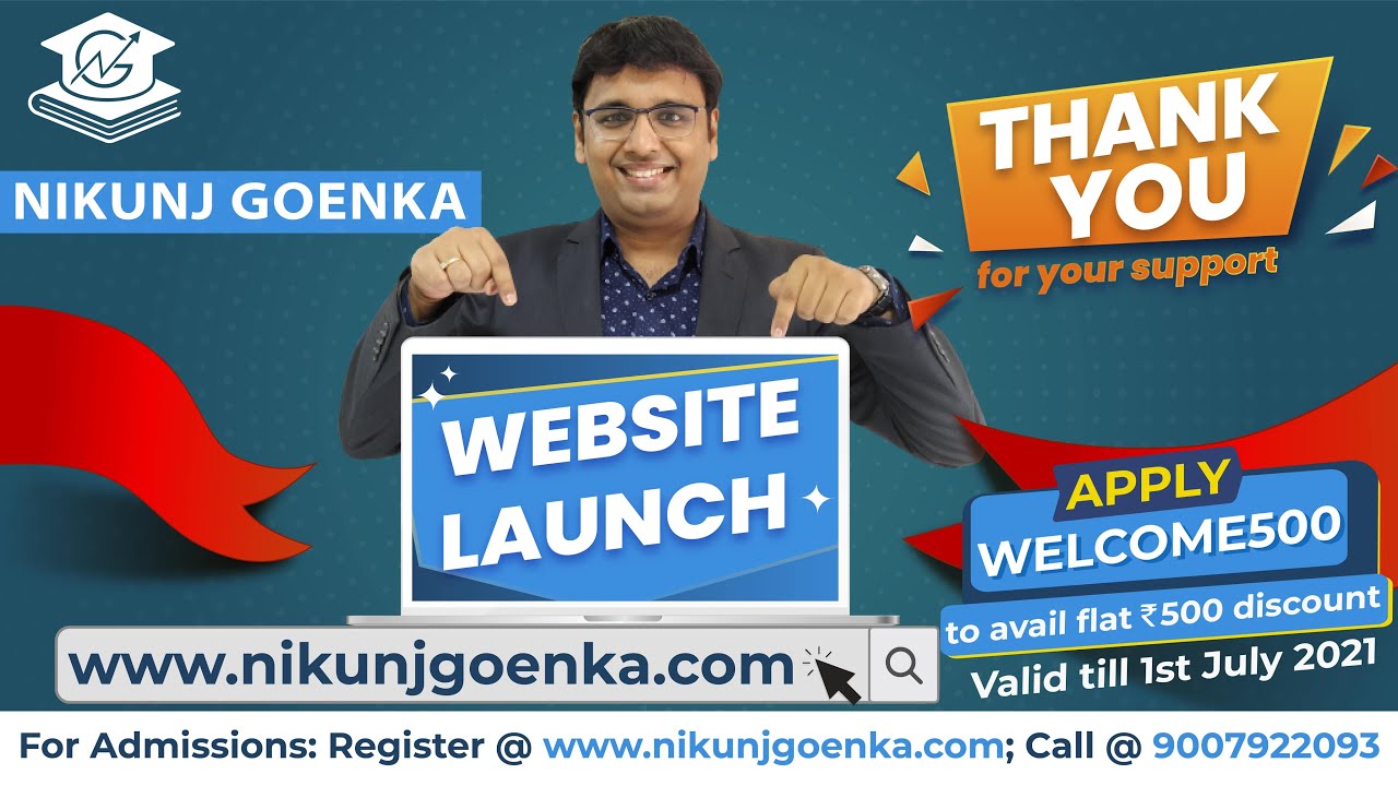 Huge Announcement | Website Launch of Nikunj Goenka Classes | www.nikunjgoenka.com | Nikunj Goenka