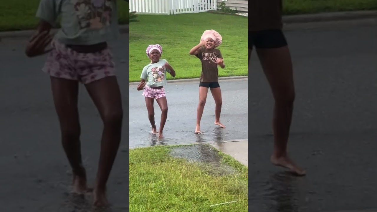 They Make Rainy Days Look So Much Fun! ⛈️☂️💃🏾 #dance #shorts #funny