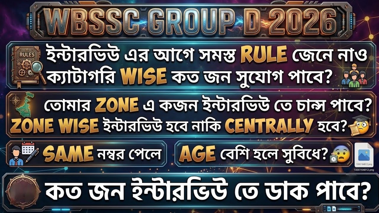 WBSSC Group D 2026: How Many Will Be Called for the Interview? | Zone-Wise & Category-Wise Full I...