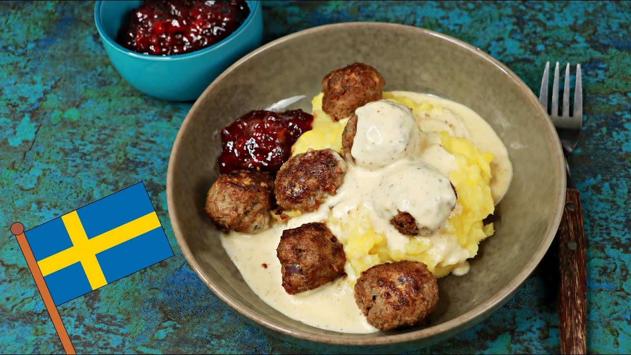 Köttbullar - Schwedische Fleischbällchen selber machen - Fleischbällchen in Sahnesoße - Hackbällchen