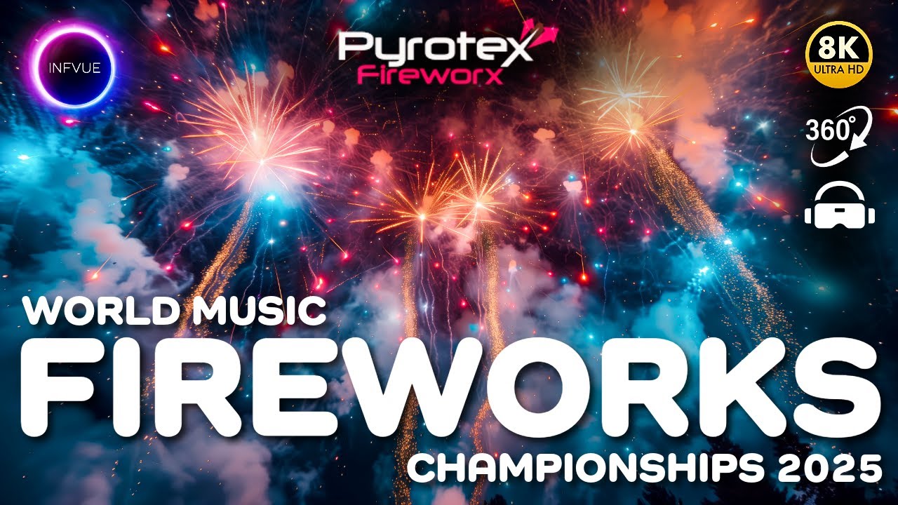 FIREWORKS DISPLAY BONFIRE NIGHT with MUSIC 2025 - 8K / VR / 360° - Pyrotex Fireworks