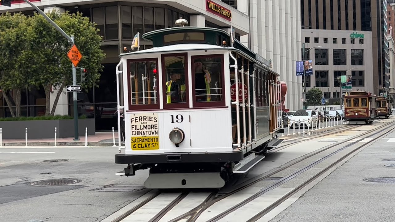 [The Biggest Cable Car] SF Muni Cable Car Big 19 Westbound Full Journey on California Cable Car Line
