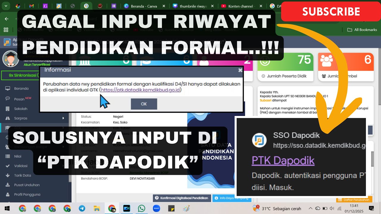 CARA INPUT DATA RIWAYAT PENDIDIKAN FORMAL DI DAPODIK