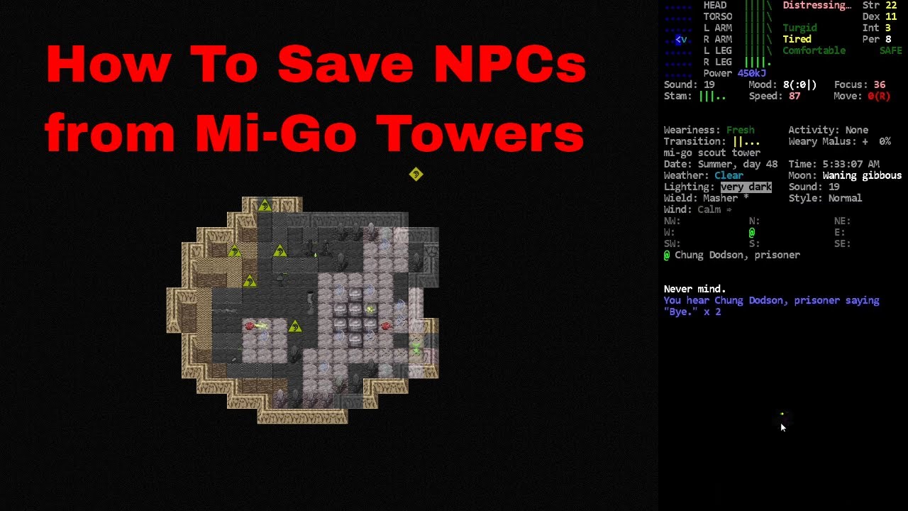 Как спасти NPCS из башен MI-GO — руководство по Cataclysm Dark Days Ahead