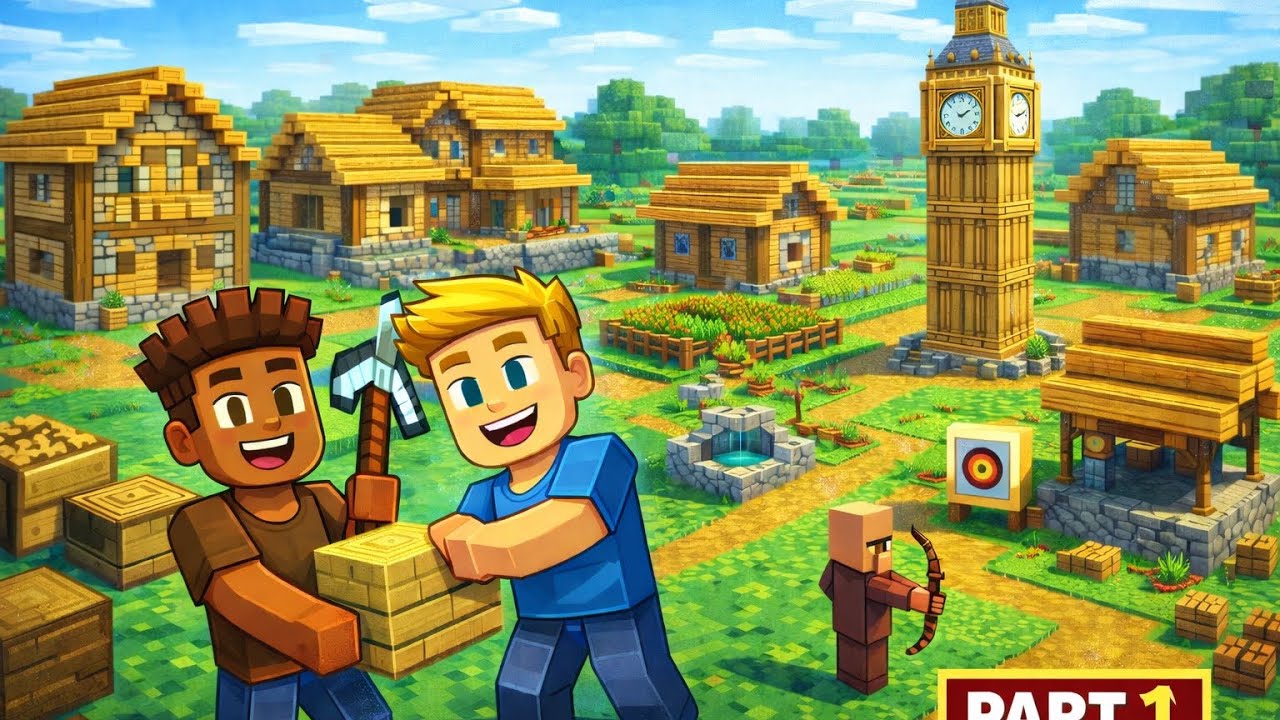 BUDOWANIE WIOSKI DLA VILLAGERÓW  CZEŚĆ 1/3 | MINECRAFT | POPROSTU KOLEŻCY