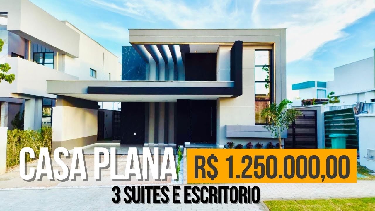 Oportunidade única: casa plana premium em Terras 1 Alphaville-CE, piscina com prainha + 3 suítes, 