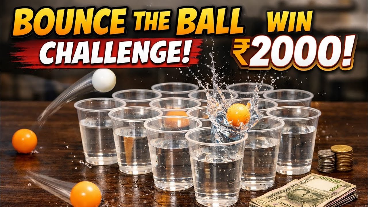 Ping Pong Bounce Challenge 😳 1 Shot = ₹2000 Cash Prize 💸 Kaun Jeetega?