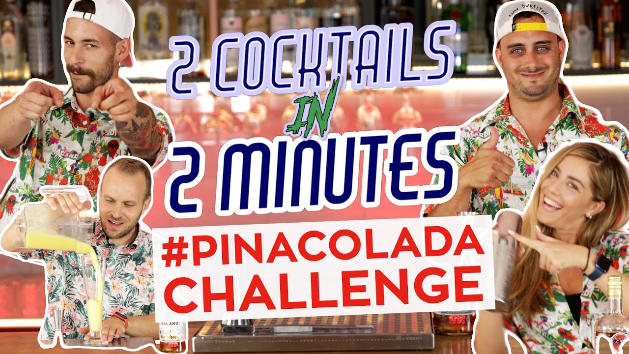 Pina Colada Recipes for Bacardi #PinaColadaChallenge  - 2 Cocktails in 2 Minutes