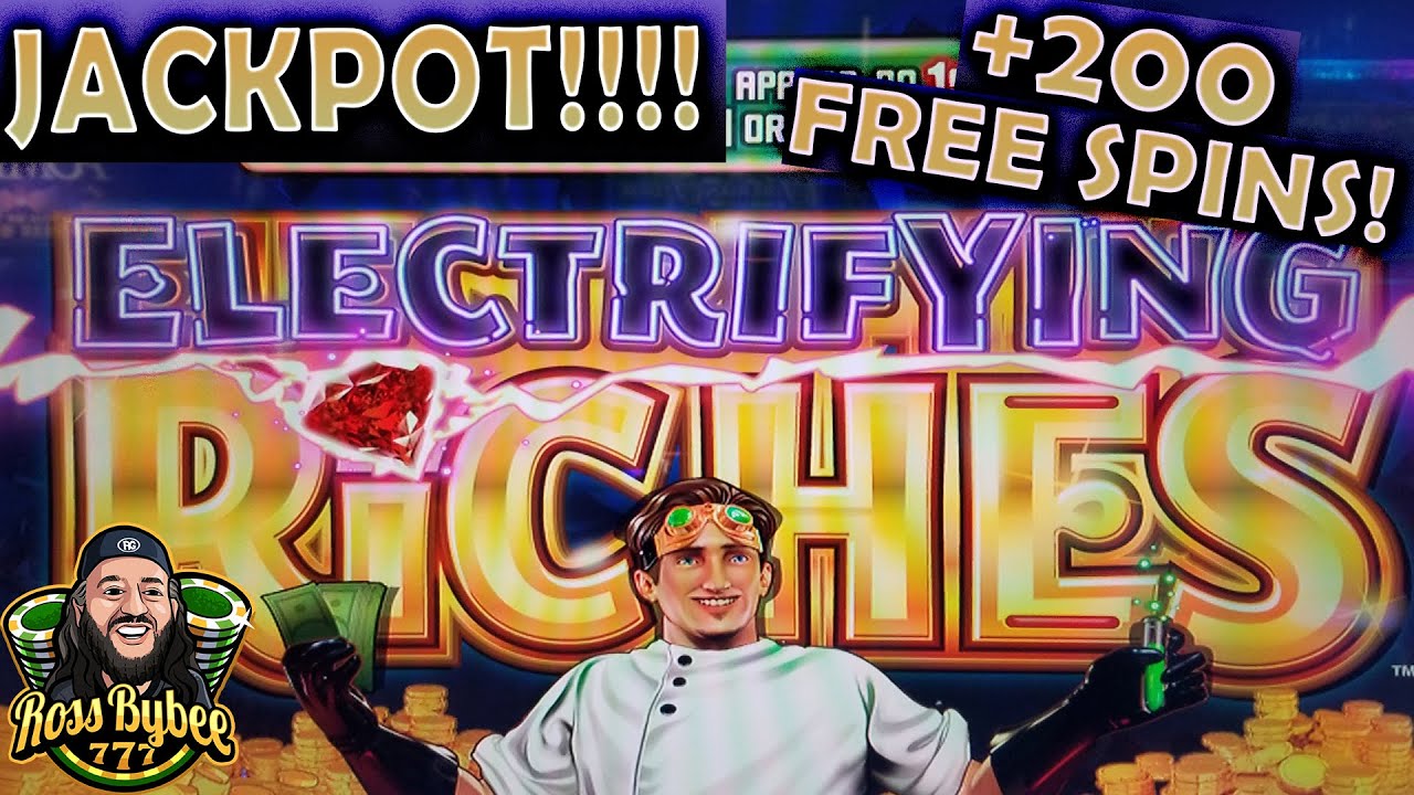 Electrifying Riches Konami Slot Machine! MULTIPLE FULL SCREEN! OVER 200 FREE SPINS