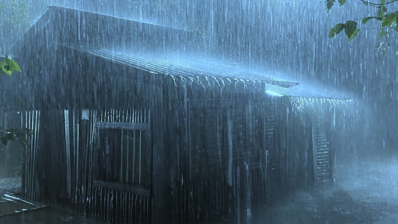 Instant Deep Sleep in 3 Minutes with Pouring Rain & Fierce Thunder on Rickety Tin Roof in Dark Night