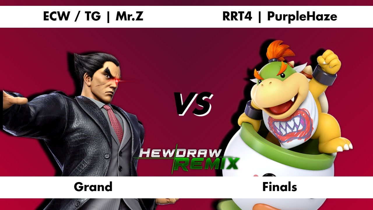 Mashers Dojo - ECW / TG| Mr.Z (Kazuya) vs. RRT4 | PurpleHaze (Bowser Jr.) - HewDrawRemix Grand Final