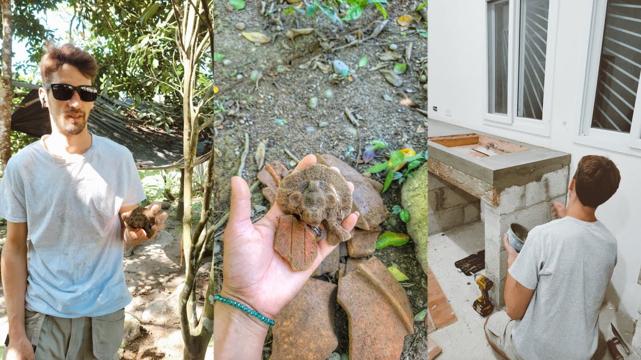 TRABAJANDO EN LA CONSTRUCCIÓN DE NUESTRA CASA EN GUATEMALA. 🥰.( Alex encontró un artefacto Maya)