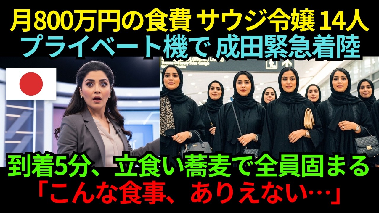 月の食費800万円のサウジ大富豪の令嬢14人が成田に緊急着陸…350円の立ち食い蕎麦で