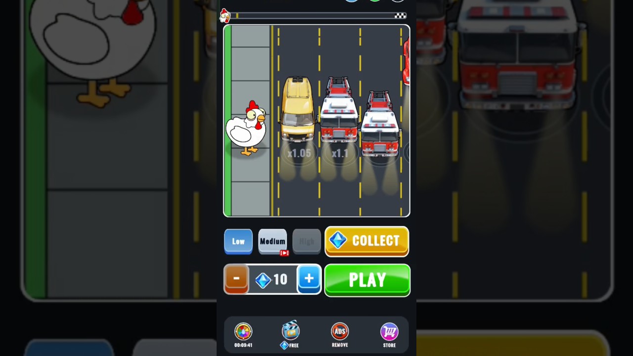 Chicken 🐔 road 🛣️ cross game challenge 2/10 
