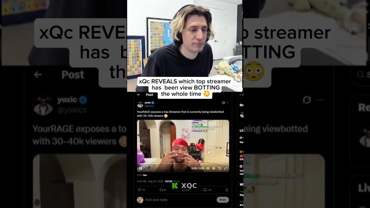 xQc reveals which top streamer has been view botting the whole time 😳