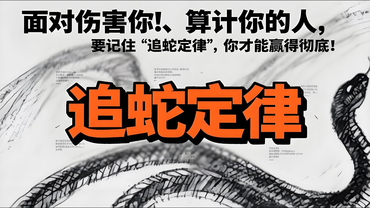 🐍心理学上有个词叫：追蛇定律｜面对伤害你、算计你的人，要记住“追蛇定律”，你才能赢得彻底！