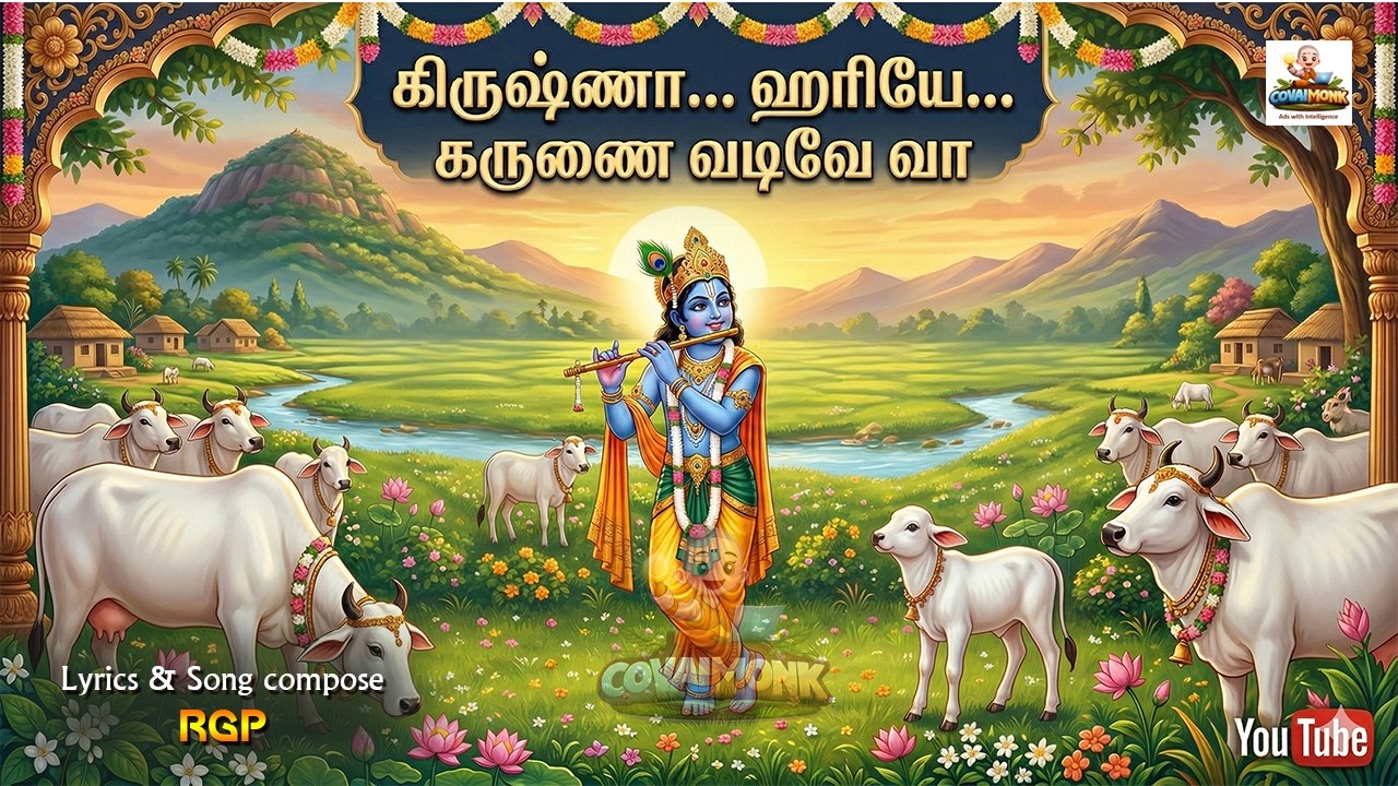 கிருஷ்ணா ஹரியே கருணை வடிவே வா 🙏 | Heart Touching Krishna Devotional Song | Tamil Bhakti