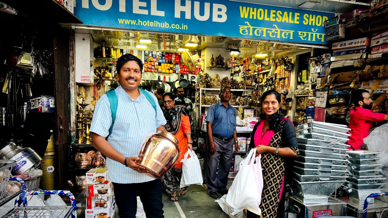 बायकोसोबत गेलो होलसेल भांड्याच्या मार्केटला 😍 | नवी मुंबईतील भांडी मार्केट | S For Satish | Turbhe