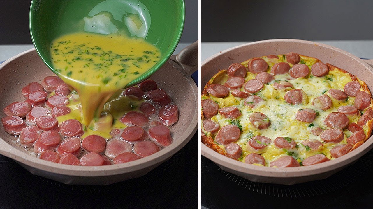 Sausage and egg can make this super delicious snacks | Cheesy sausage omelette | Yummy