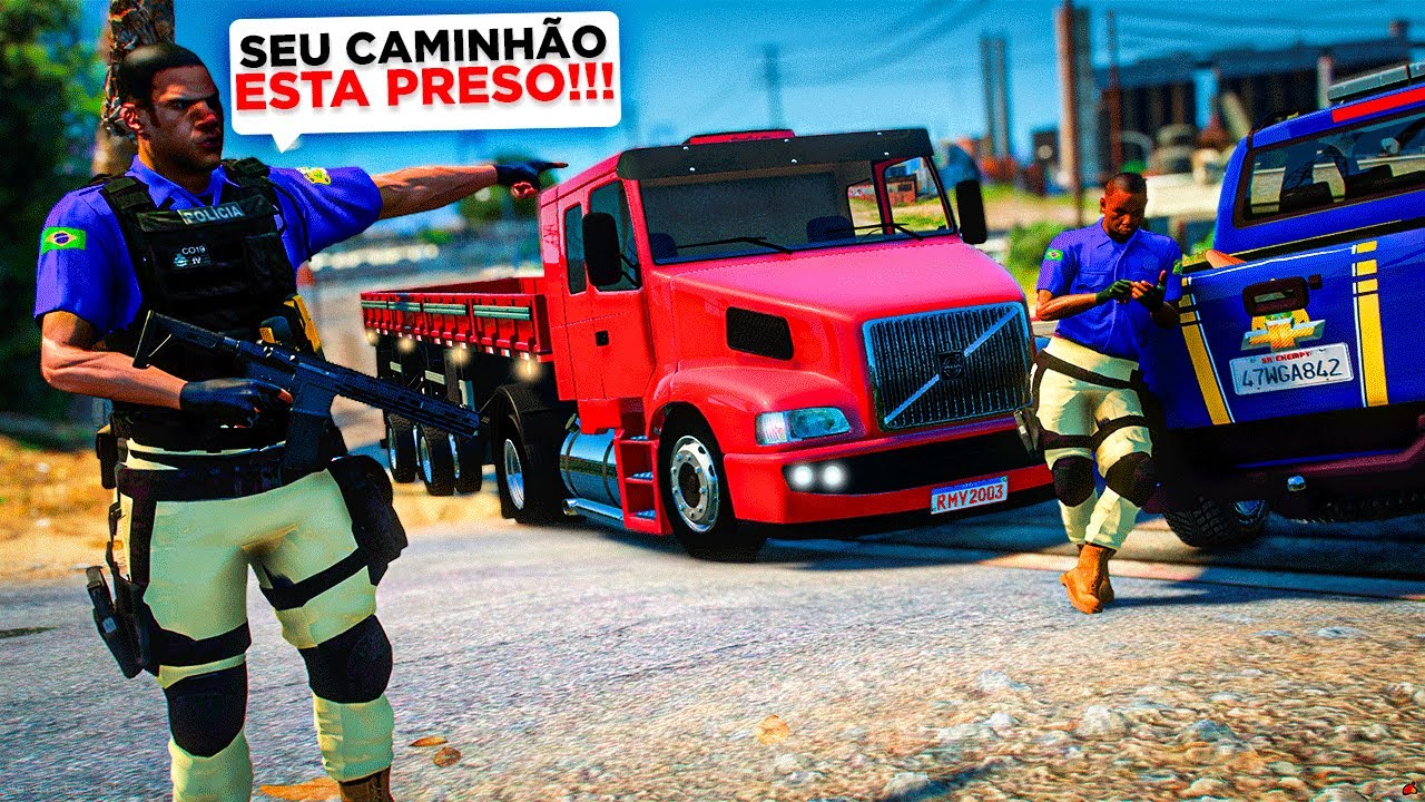 GTA V VIDA DE CAMINHONEIRO | PRF PRENDEU MEU CAMINHÃO! 😥🔥 E AGORA ?! #229