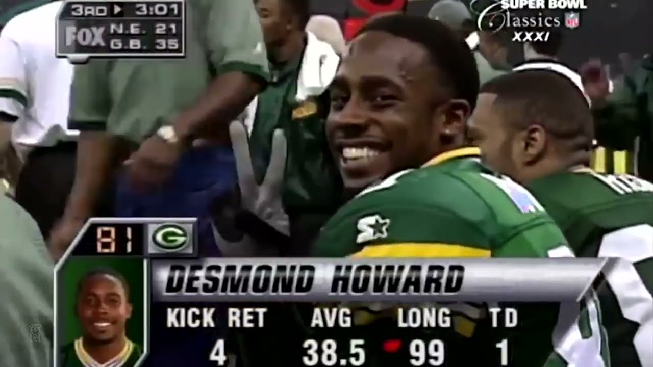 Desmond Howard's 99 yard kick return for a TD is longest in Super Bowl history | January 26, 1997
