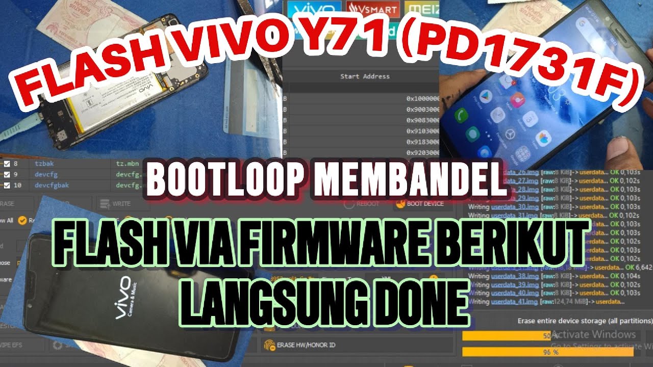 FLASH VIVO Y71 (PD1731F) VIA UNLOCKTOOL, BOOTLOOP MEMBANDEL, MATI TOTAL ATAU GAGAL ABDET