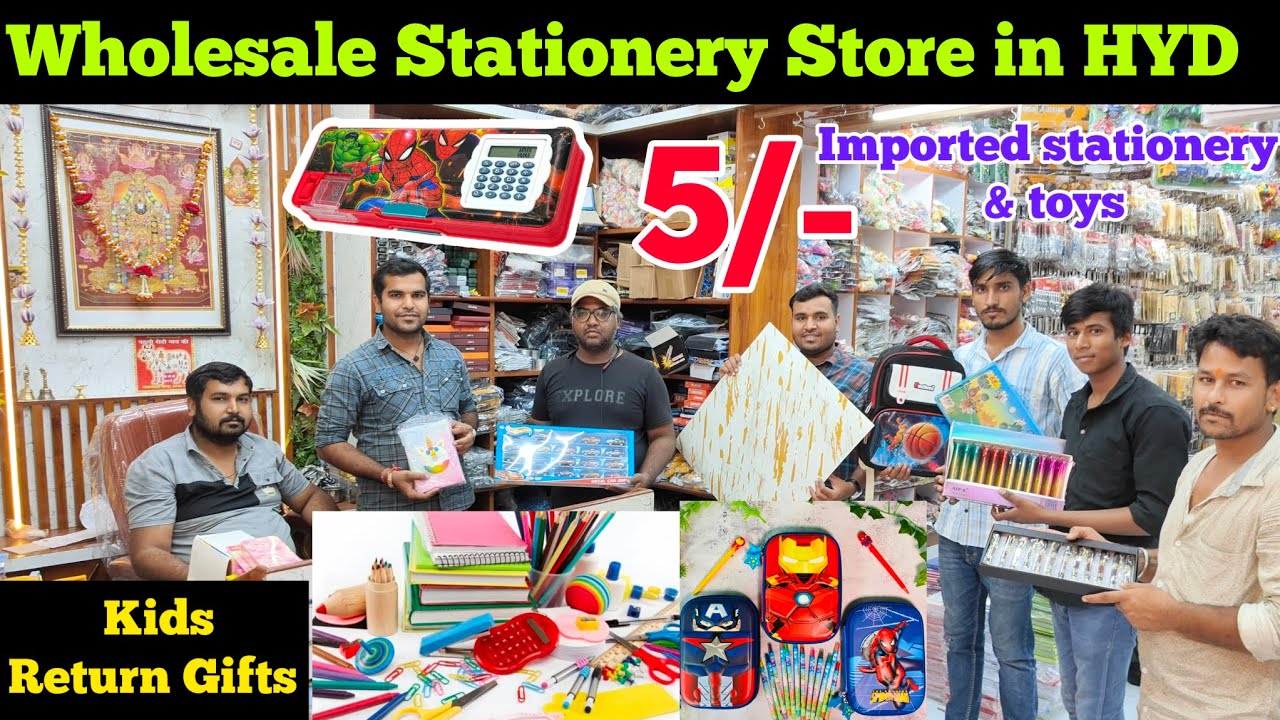 Wholesale Stationery Market in Hyderabad|| Kids Return Gifts|| Wholesale Market|| VNK ideas