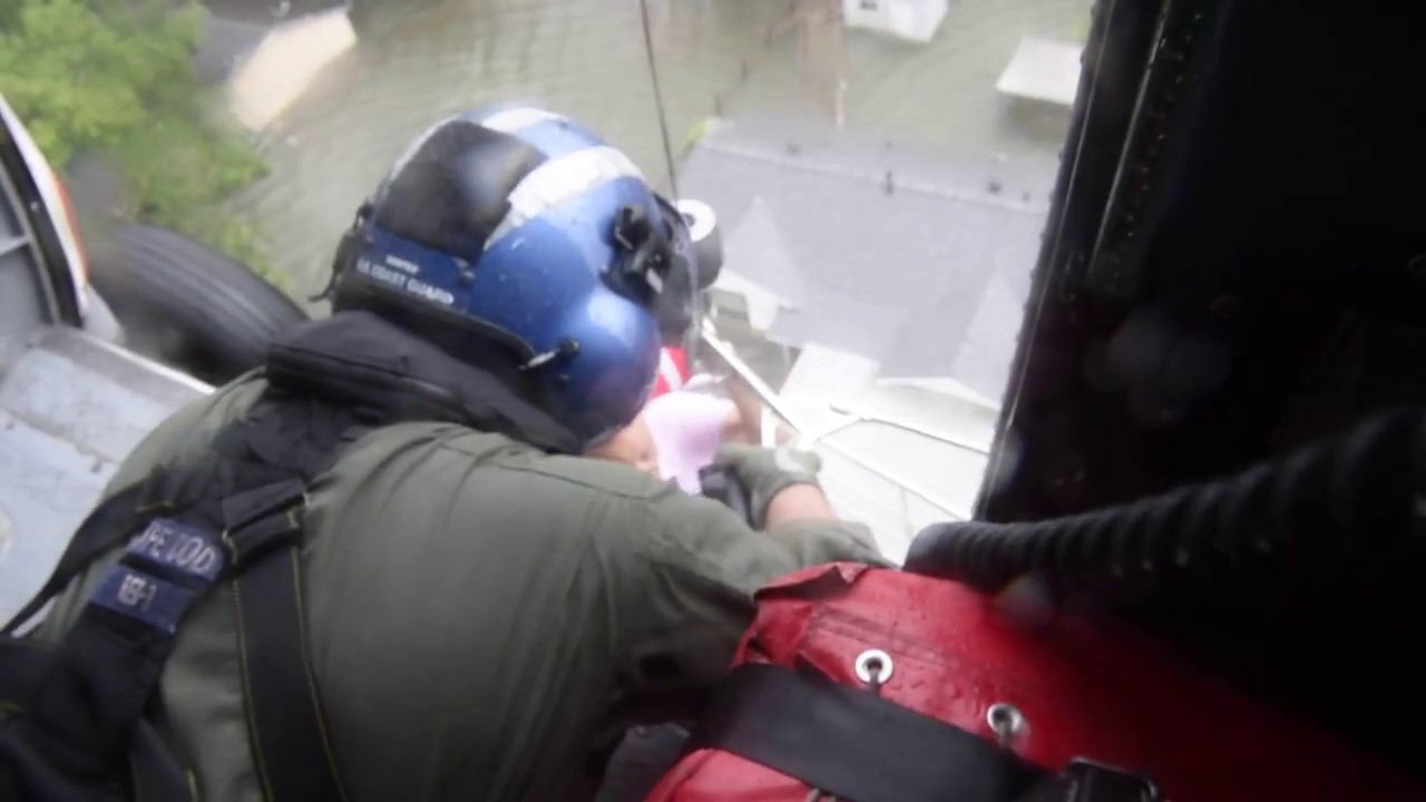 Coast Guard rescues 5 stranded in Houston floodwaters