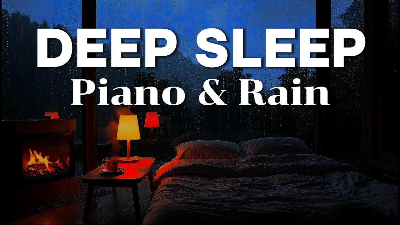 Heal Mental Exhaustion 🌧️ Heavy Rain & Healing Piano to Let Go of Pain (Dark Screen)