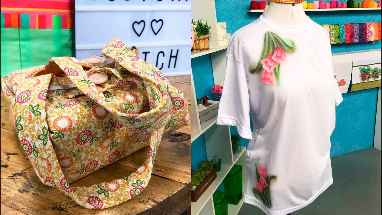 PORTA MARMITA/JOGO AMERICANO e CAMISETA TULIPA EM TRANSFER - ARTE BRASIL - 20/09/2018