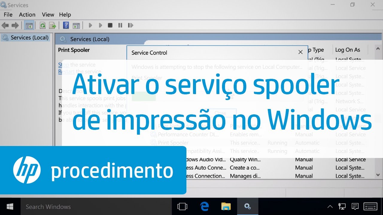Ativar o servi&ccedil;o spooler de impress&atilde;o no Windows
