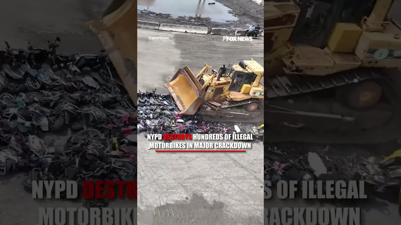 NYPD destroys HUNDREDS of illegal motorbikes in MAJOR CRACKDOWN #foxnews #news #us #fox