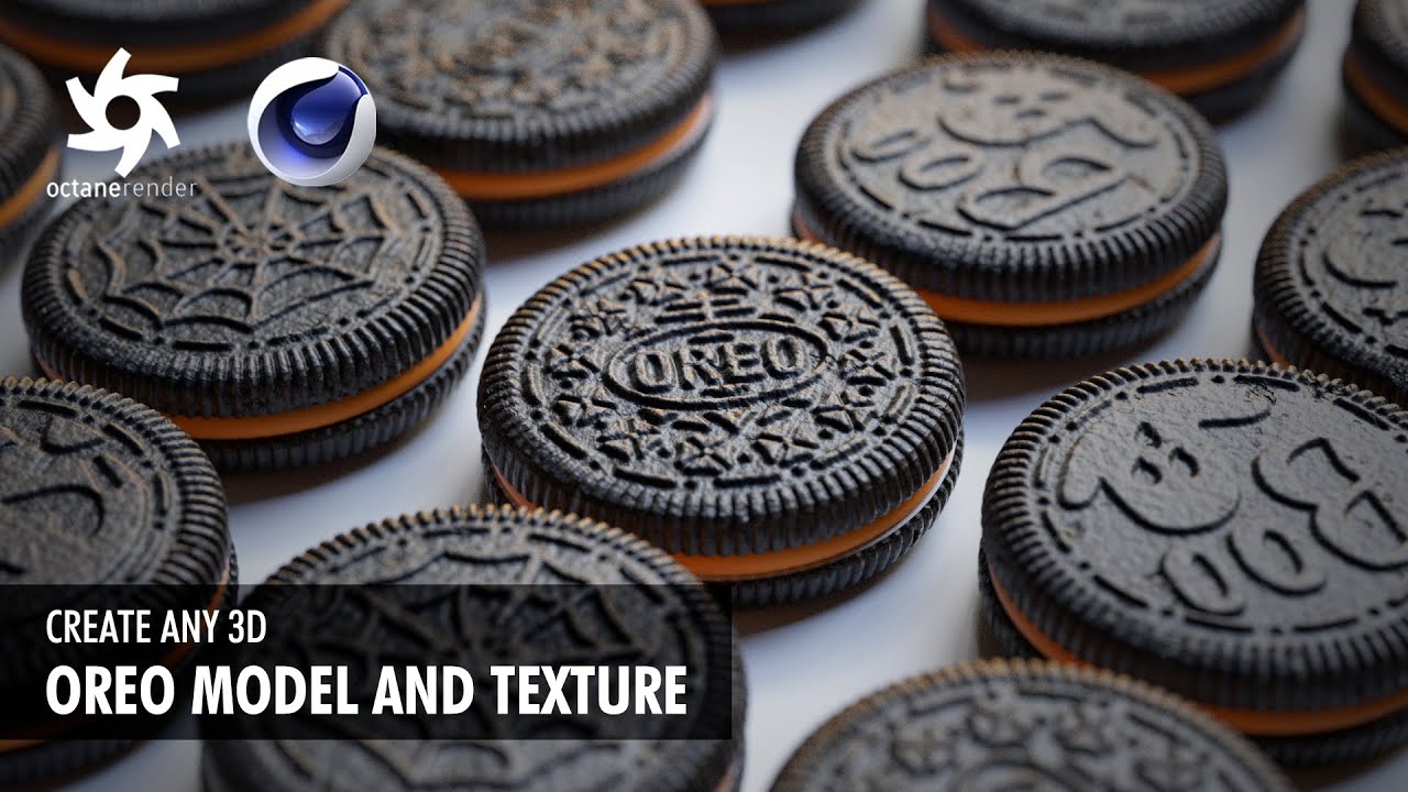 Cinema 4D Tutorial - OREO 3D Model & Texture