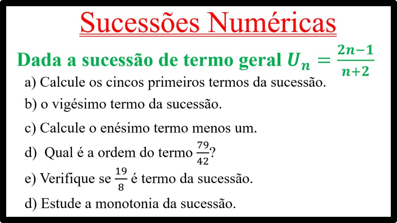 Sucessões Numéricas na Prática
