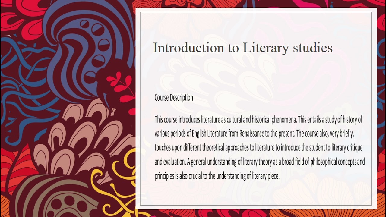 Introduction to literary studies