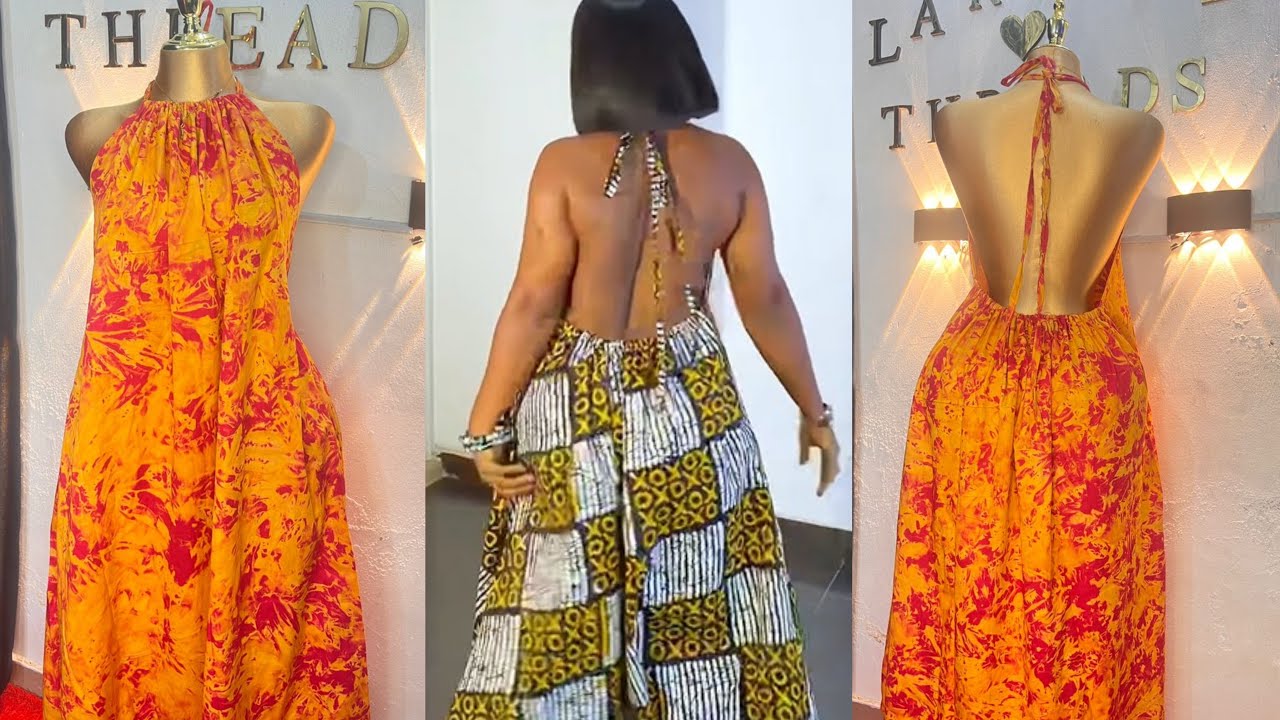 How to Make a Backless A-Line Dress with Gathered Ruched Neckline