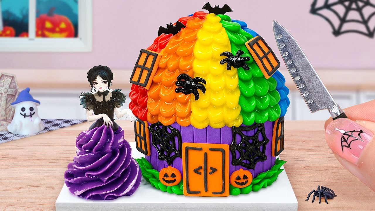 Mini Halloween Cake Idea🌈Beautiful Miniature Halloween Princess Cake Decorating✨