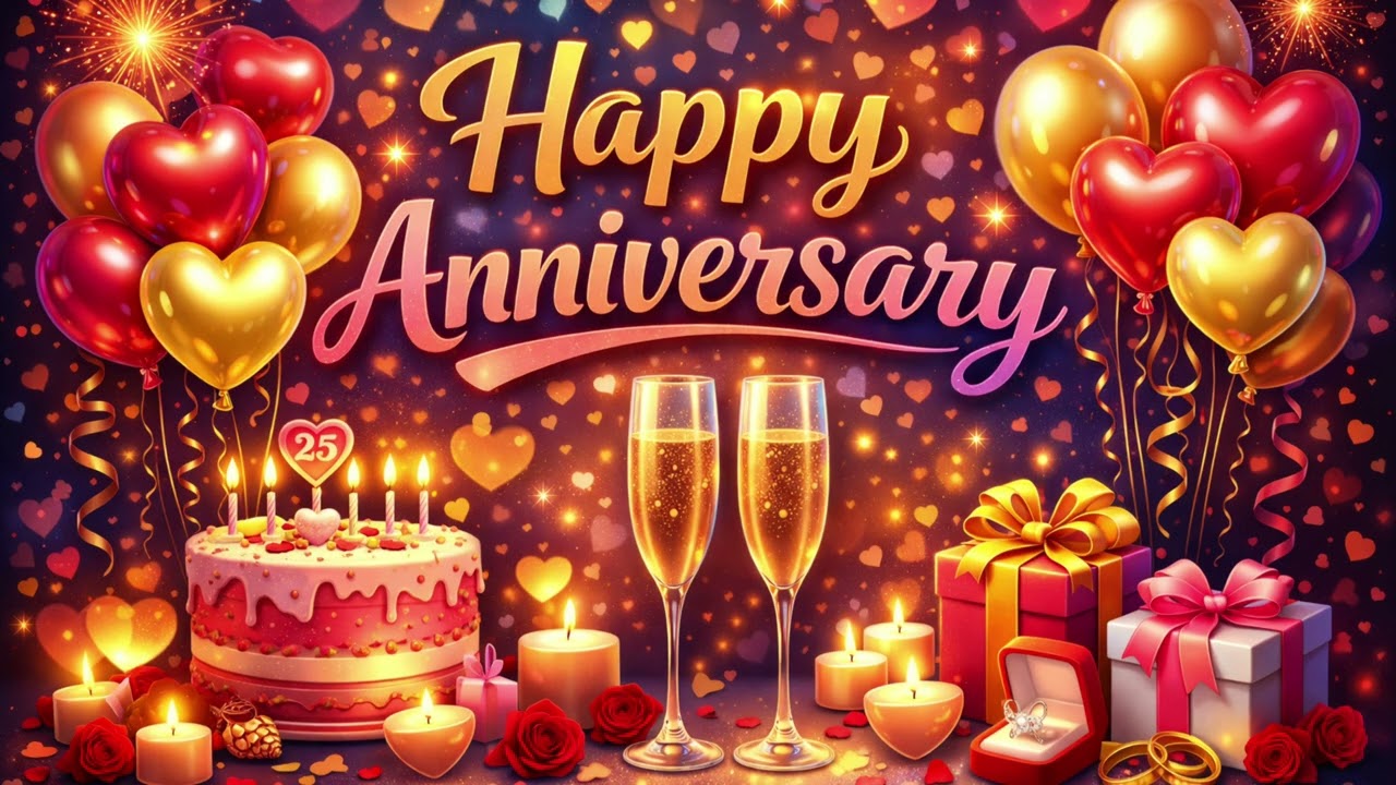 Happy Anniversary 💍 Ultra HD 4K Romantic Background for Smart TV | Roses & Candlelight Celebration