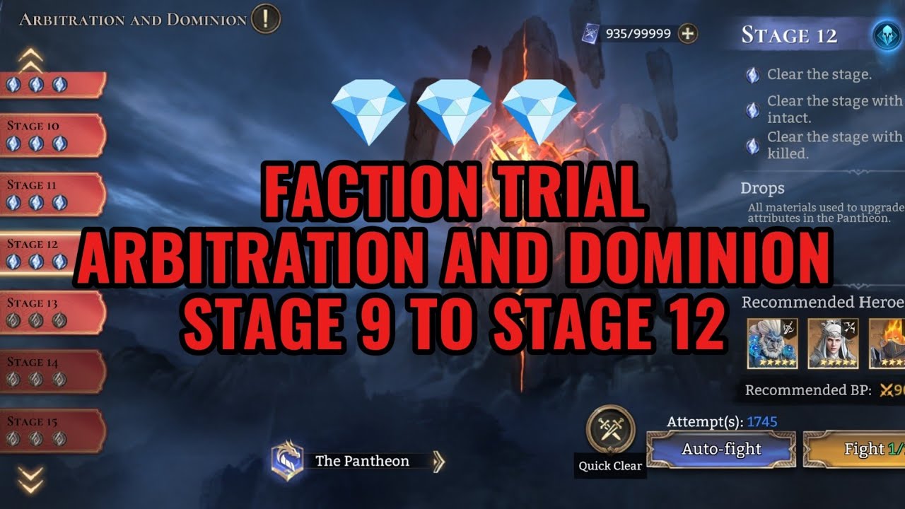 ARBITRATION AND DOMINION STAGE 9 TO STAGE 12 FACTION TRIAL | WATCHER OF REALMS