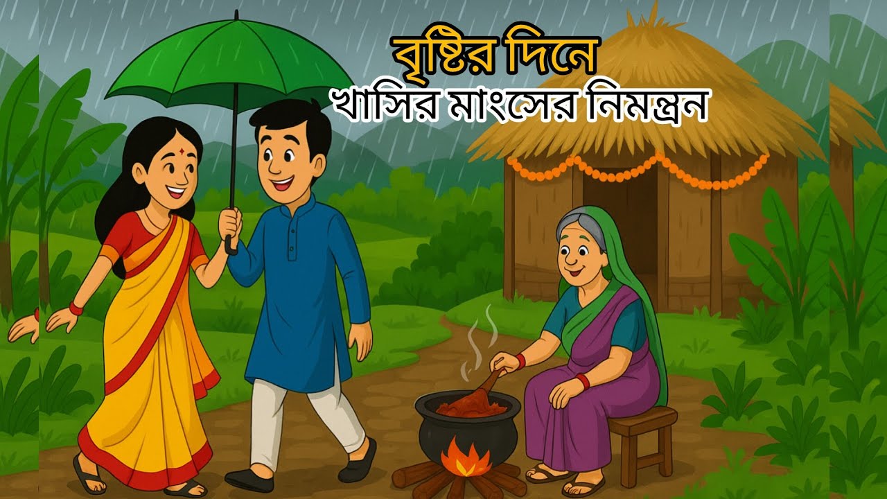 বৃষ্টির দিনে খাসির মাংসের নিমন্ত্রণ || Bengali Fairy tale|| Thankumar Jhuli ||Bengali cartoon