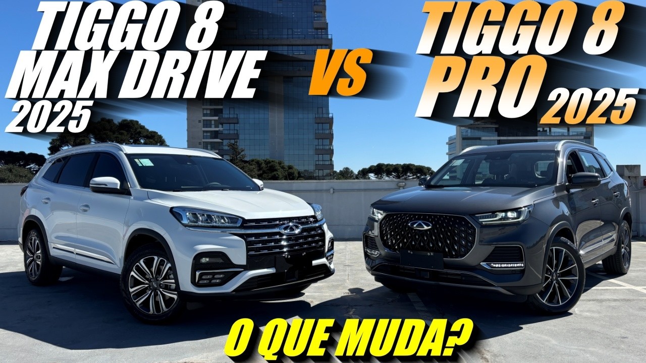 NOVO TIGGO 8 PRO 2025 vs TIGGO 8 MAX DRIVE 2025 - A EVOLUÇÃO! O que realmente muda?