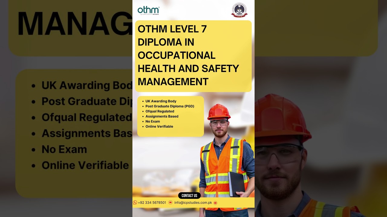 Become a Health & Safety Manager | OTHM Level 7 Diploma in Occupational Health & Safety Management |