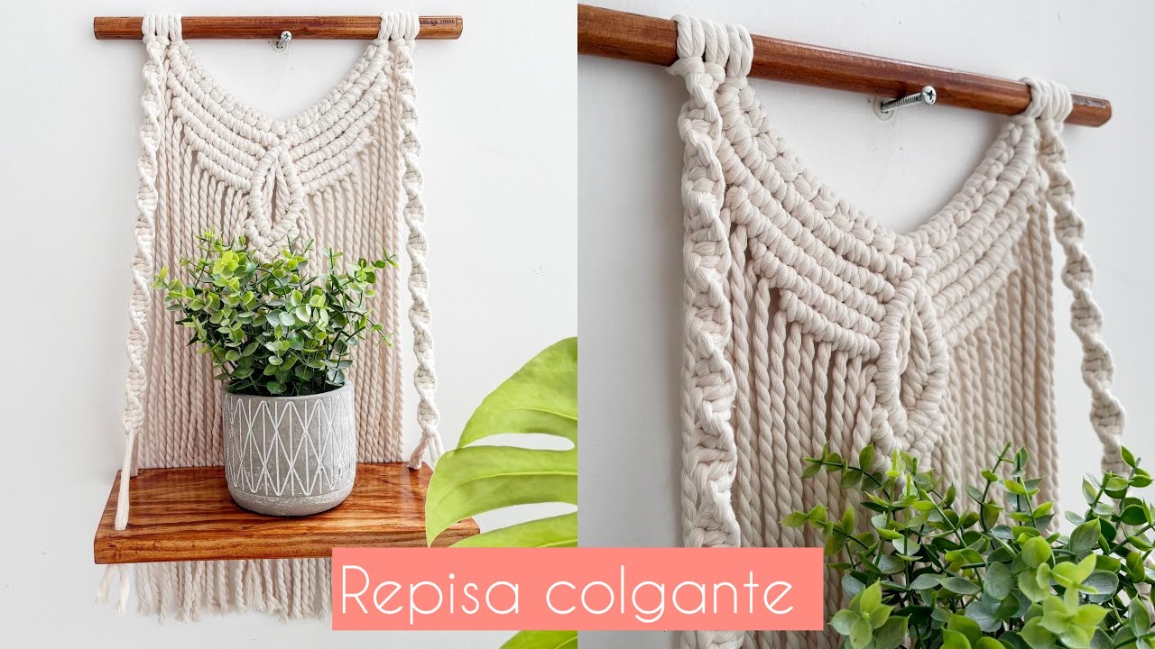 Repisa tejida a macramé para principiantes