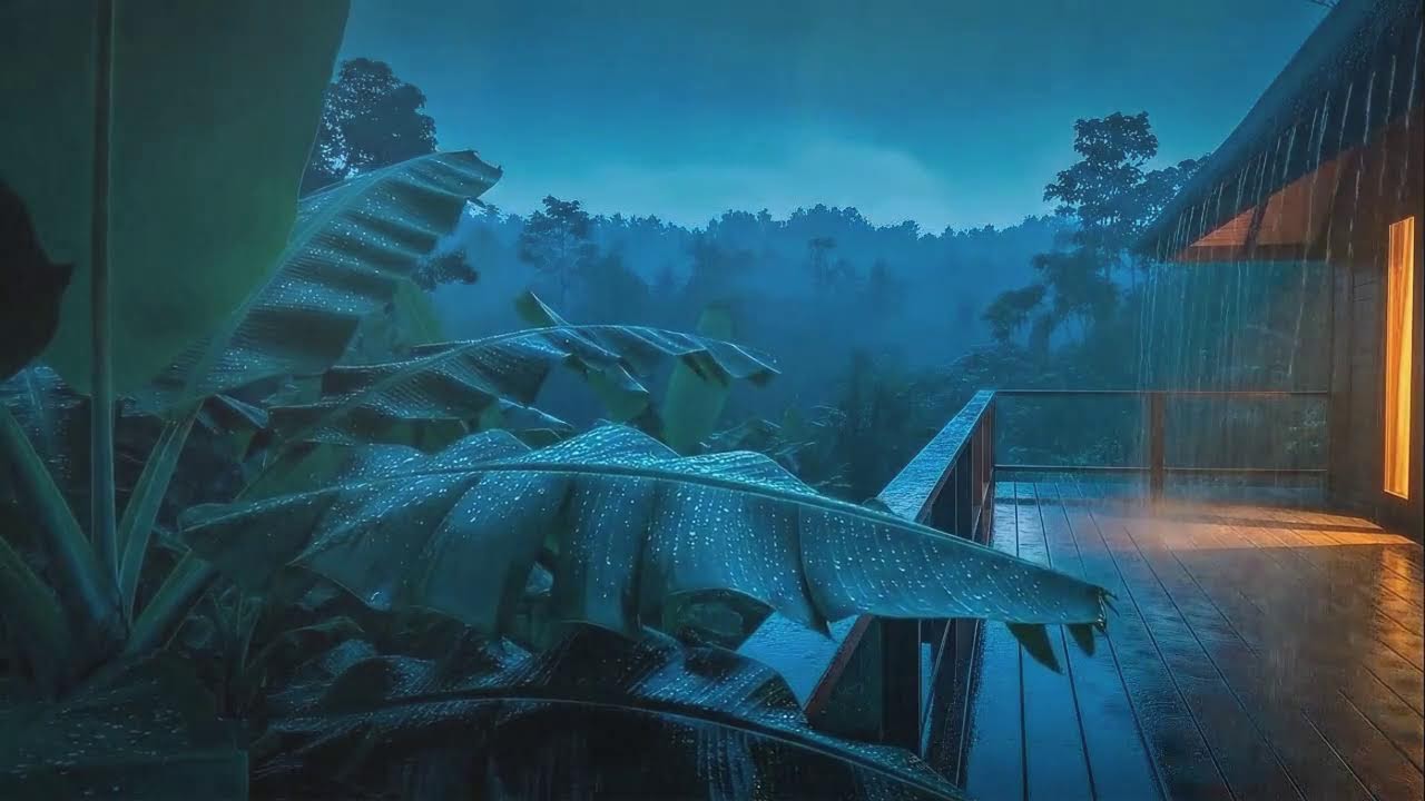 Quick Sleep with Steady Rain and Low Rumble at Cozy Cabin 🌧️