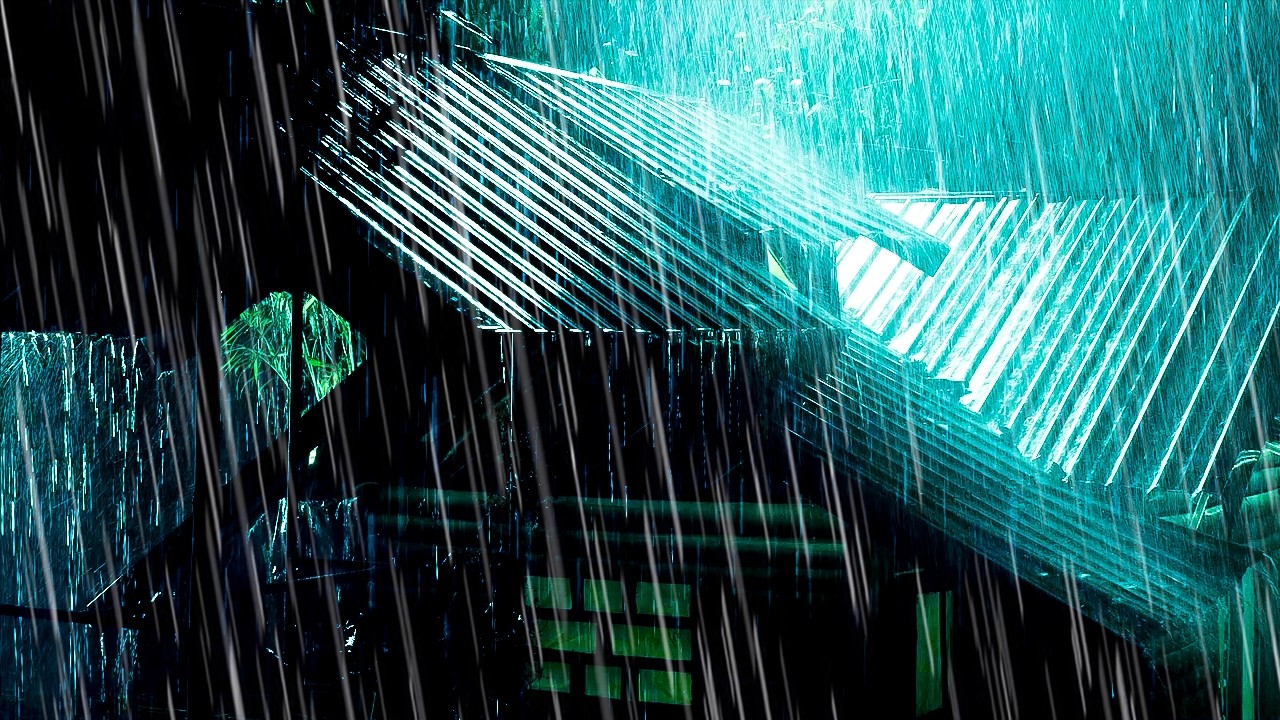 Fall Asleep in Minutes to Heavy Rain & Thunder on a Tin Roof