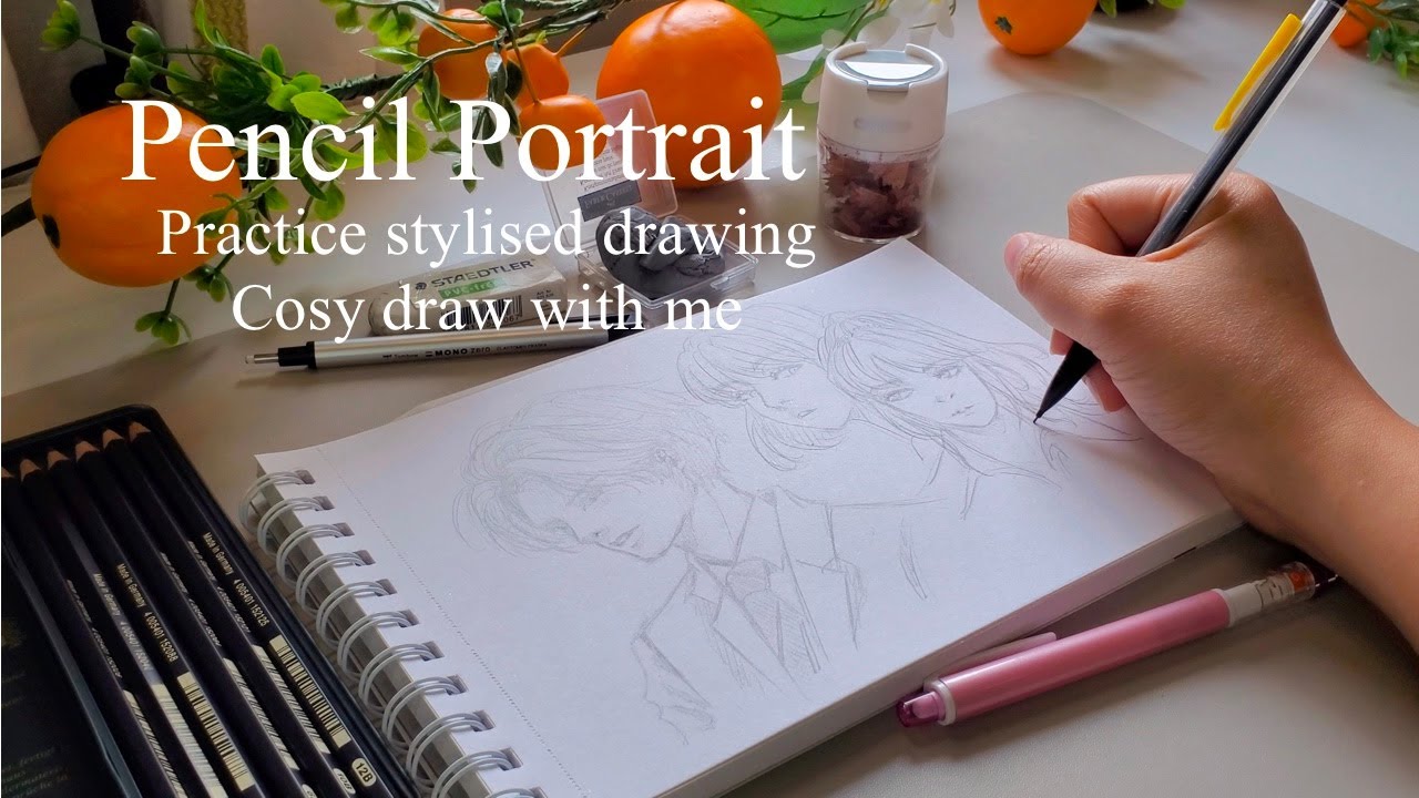 Finding my art style ✏️ Pencil Drawing - Practice my stylised portrait with me