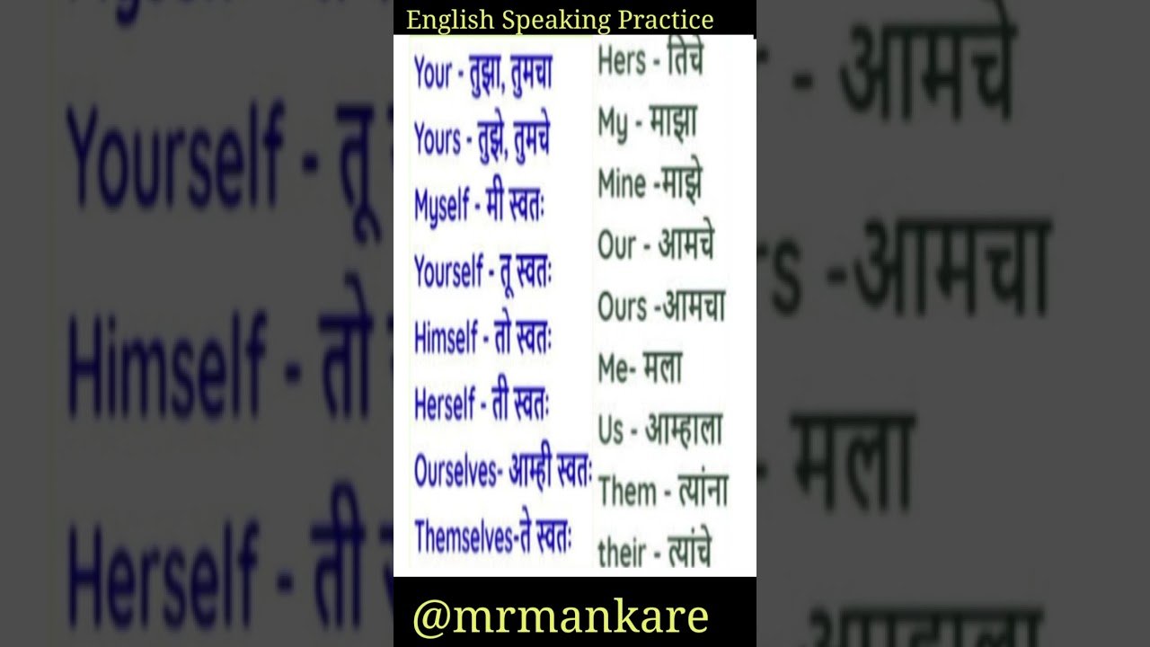 basic English words meaning in Marathi 21 | #shorts